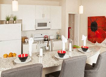 Designer kitchen with granite countertops